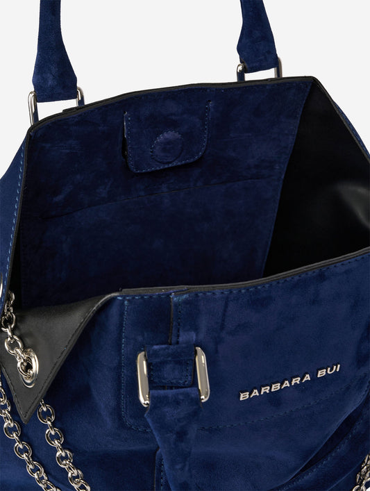 "Chamallow" bag in blue suede