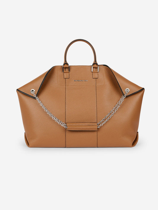 "Big Chamallow" bag in caramel leather