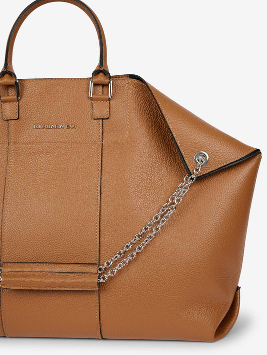 "Big Chamallow" bag in caramel leather