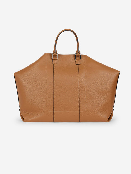 "Big Chamallow" bag in caramel leather
