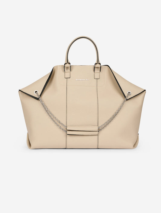 "Big Chamallow" bag in off-white leather