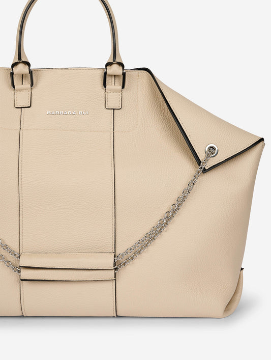 "Big Chamallow" bag in off-white leather