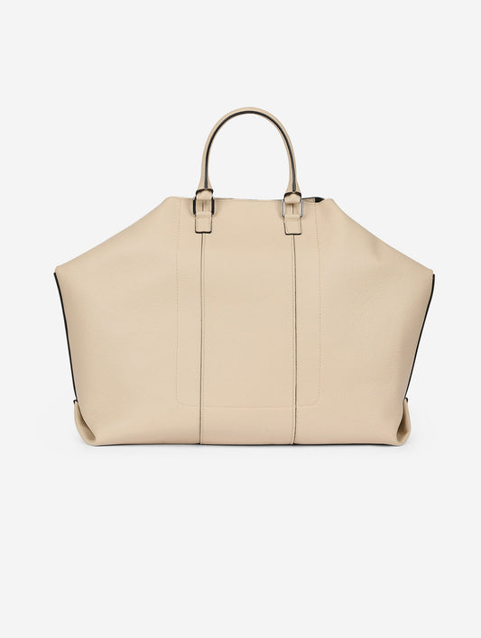 "Big Chamallow" bag in off-white leather