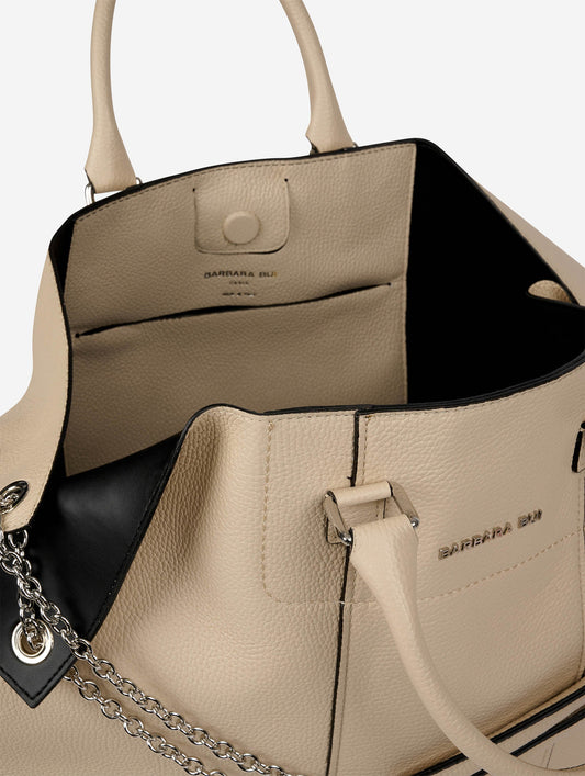 "Big Chamallow" bag in off-white leather