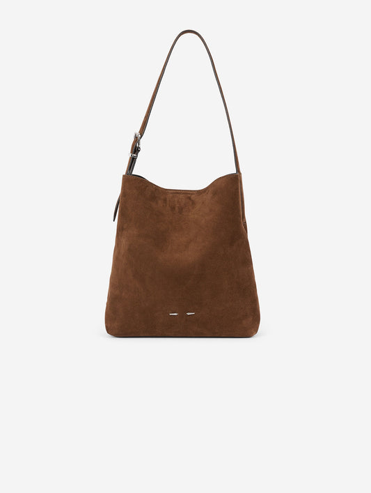 "B. Fore" bag in chocolate suede