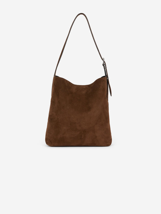"B. Fore" bag in chocolate suede