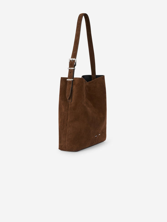 "B. Fore" bag in chocolate suede
