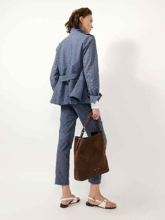 "B. Fore" bag in chocolate suede