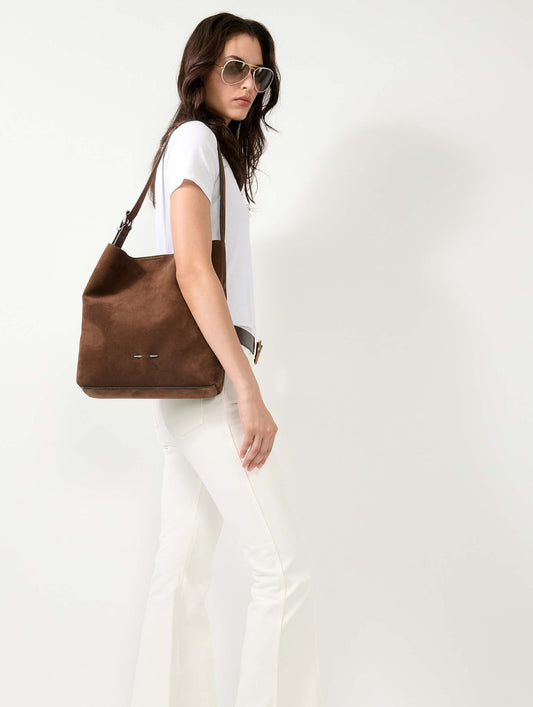 "B. Fore" bag in chocolate suede