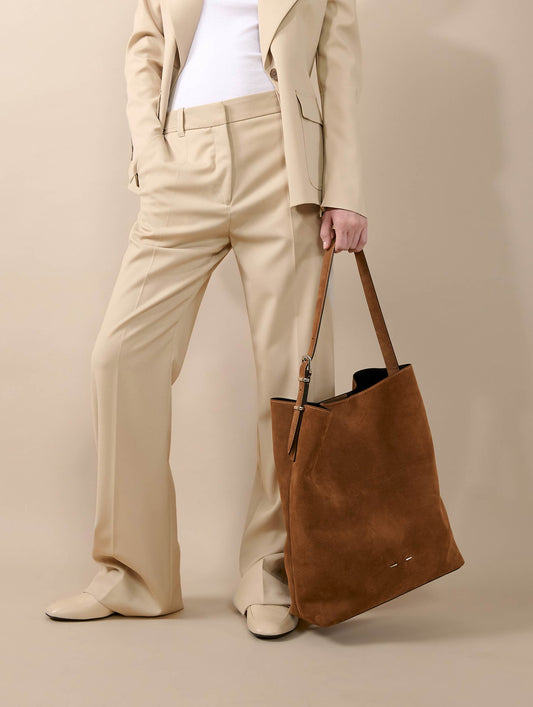 "Big B. Fore" bag in hazelnut suede
