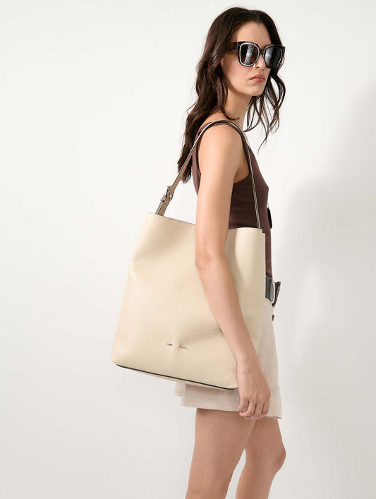 "Big B. Fore" bag in ivory leather