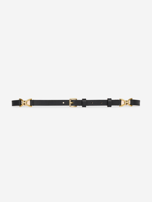 Black leather belt