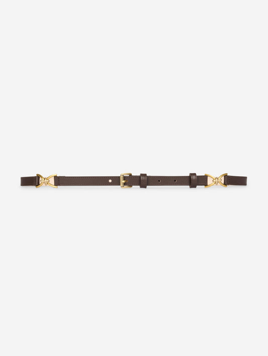 Coffee brown leather belt