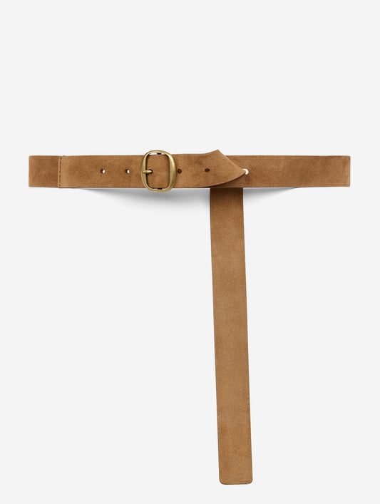 Hazelnut brown suede belt