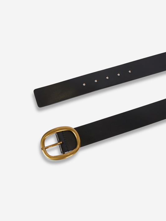 Black leather belt