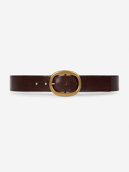 Coffee brown leather belt
