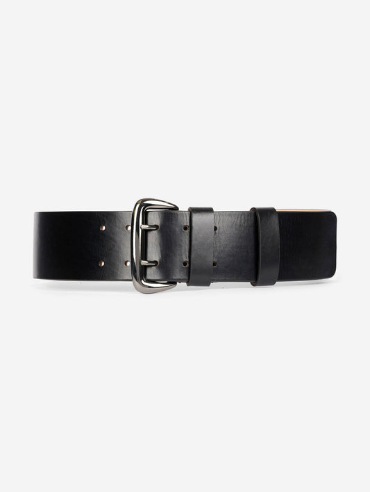 Black leather belt