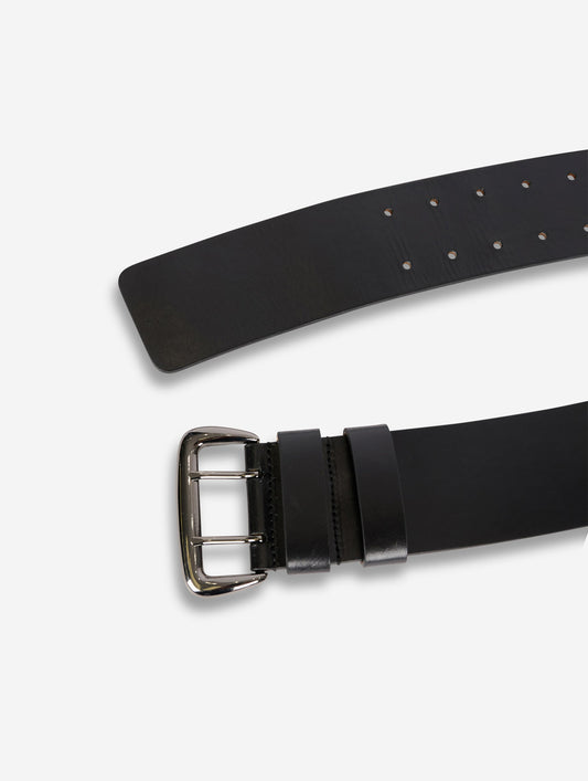 Black leather belt