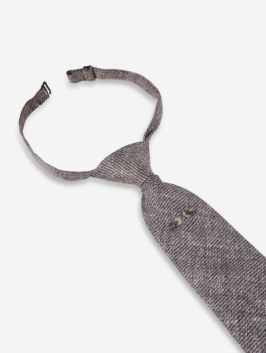 Lino print silk twill tie