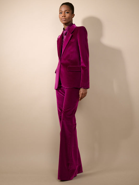 Cyclamen velvet fitted jacket