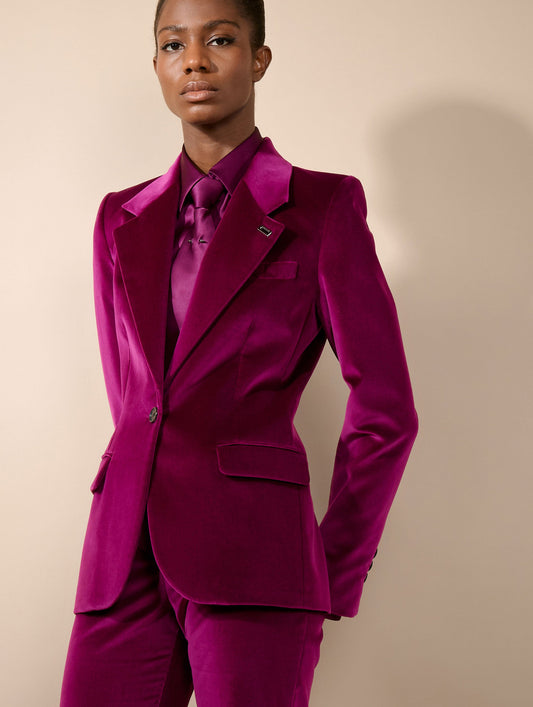 Cyclamen velvet fitted jacket