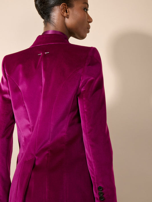 Cyclamen velvet fitted jacket