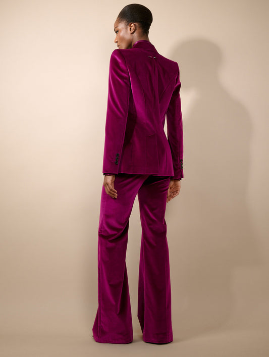 Cyclamen velvet fitted jacket
