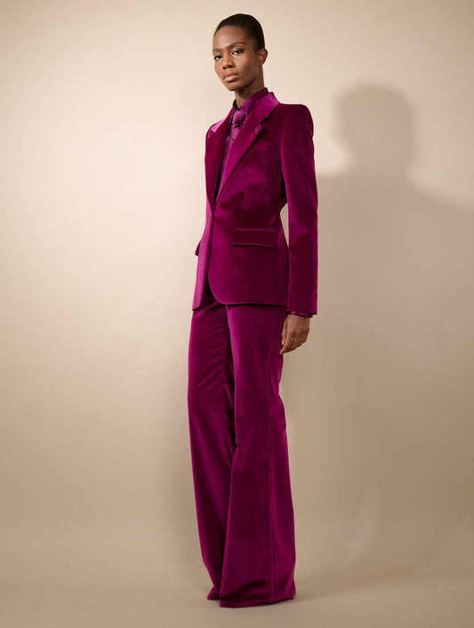 Cyclamen velvet fitted jacket