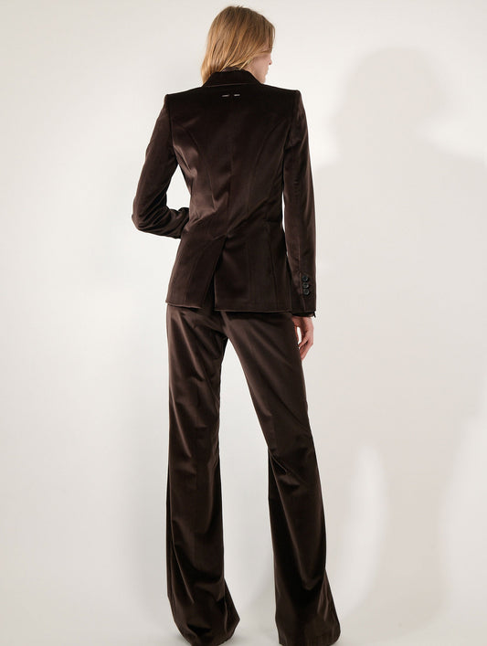 Mocha velvet fitted jacket
