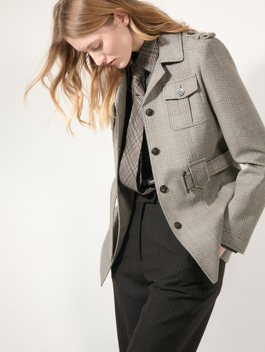 Hazelnut Prince of Wales safari jacket