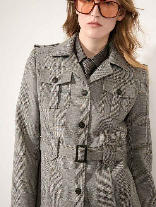 Hazelnut Prince of Wales safari jacket