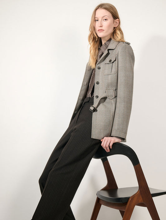 Hazelnut Prince of Wales safari jacket