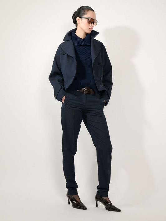 Grace trousers in dark navy wool cover