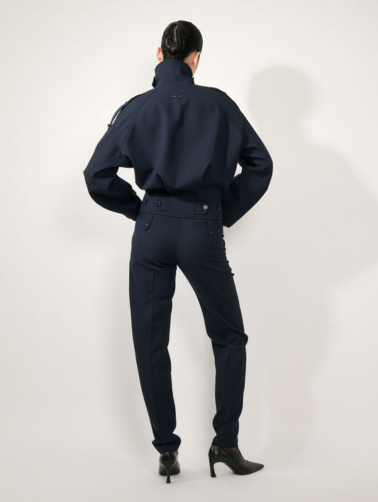 Grace trousers in dark navy wool cover
