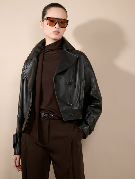 Black lambskin jacket