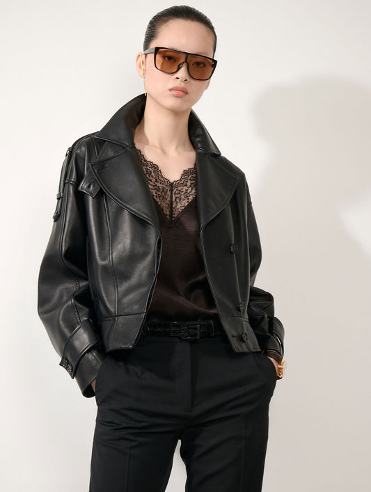 Black lambskin jacket