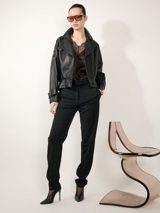 Black lambskin jacket