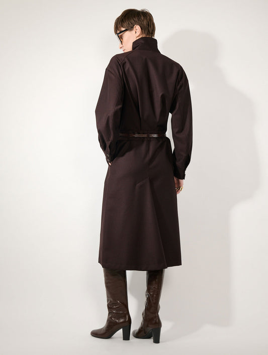 Burgundy buttoned flannel dress