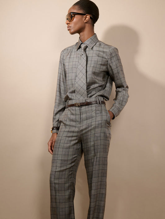 Black Prince of Wales silk twill shirt