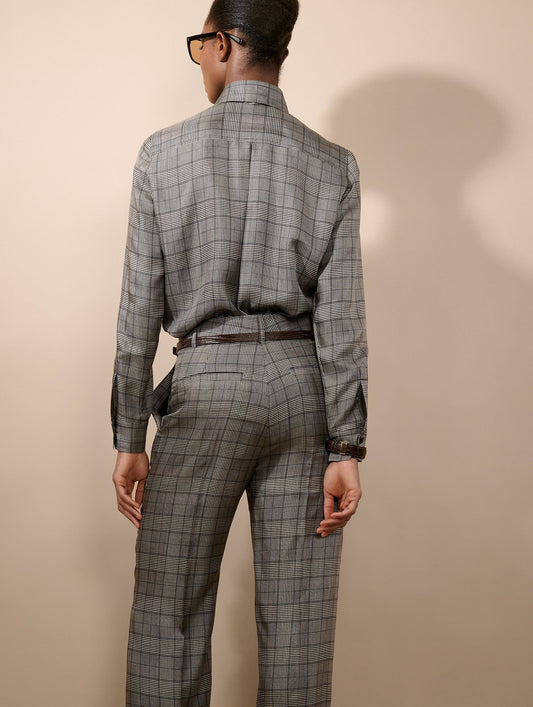 Black Prince of Wales silk twill shirt