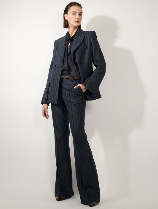 Ink silk piqué wrap shirt
