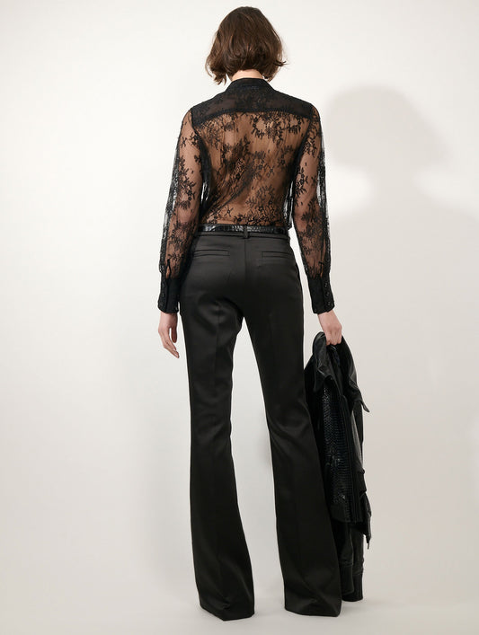 Black Chantilly lace blouse