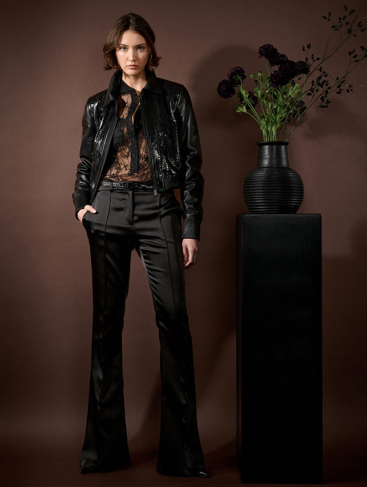 Black Chantilly lace blouse