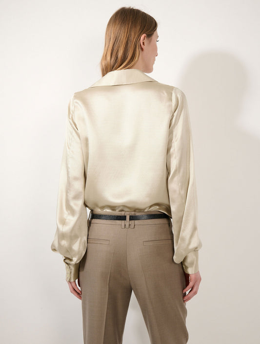 Champagne silk ottoman blouse