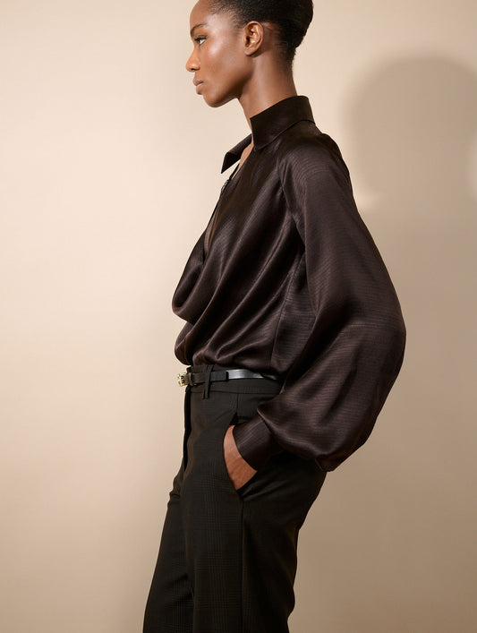 Ebony silk ottoman blouse