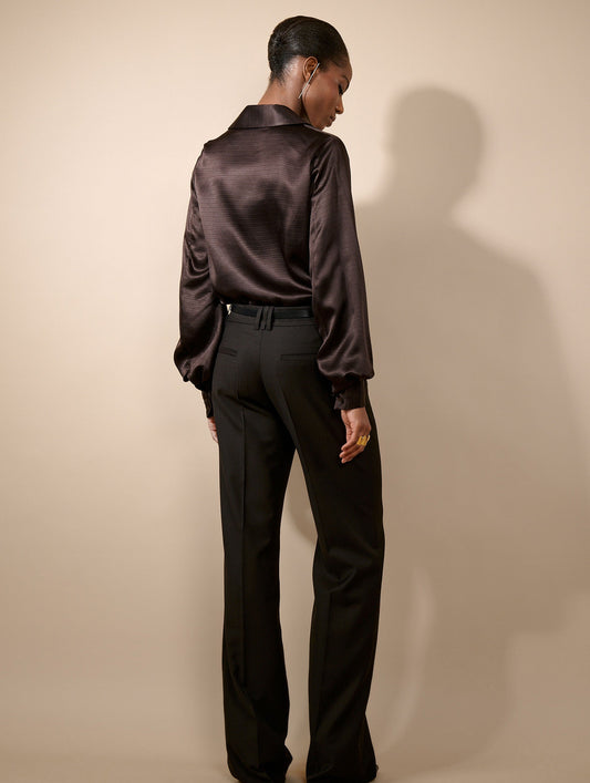 Ebony silk ottoman blouse