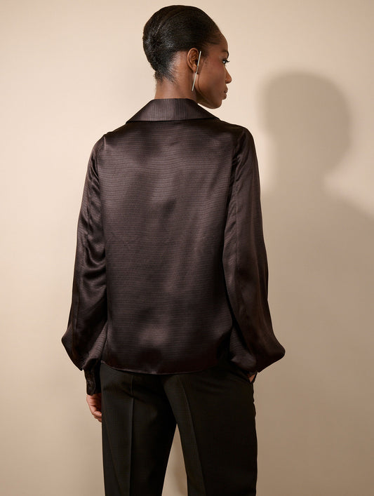 Ebony silk ottoman blouse