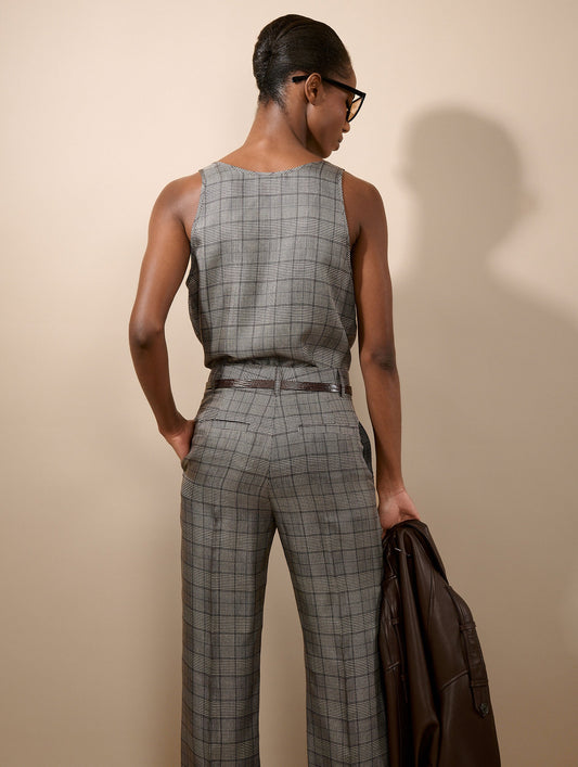 Black Prince of Wales silk twill top