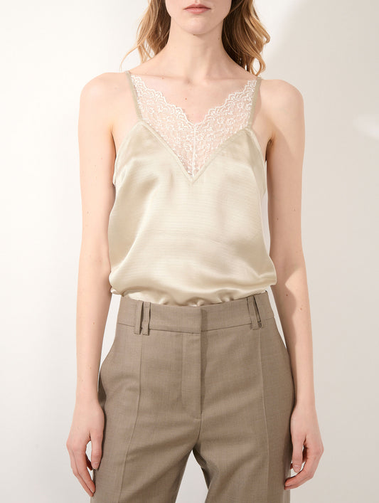 Champagne silk ottoman camisole
