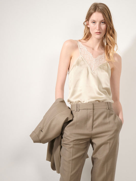 Champagne silk ottoman camisole